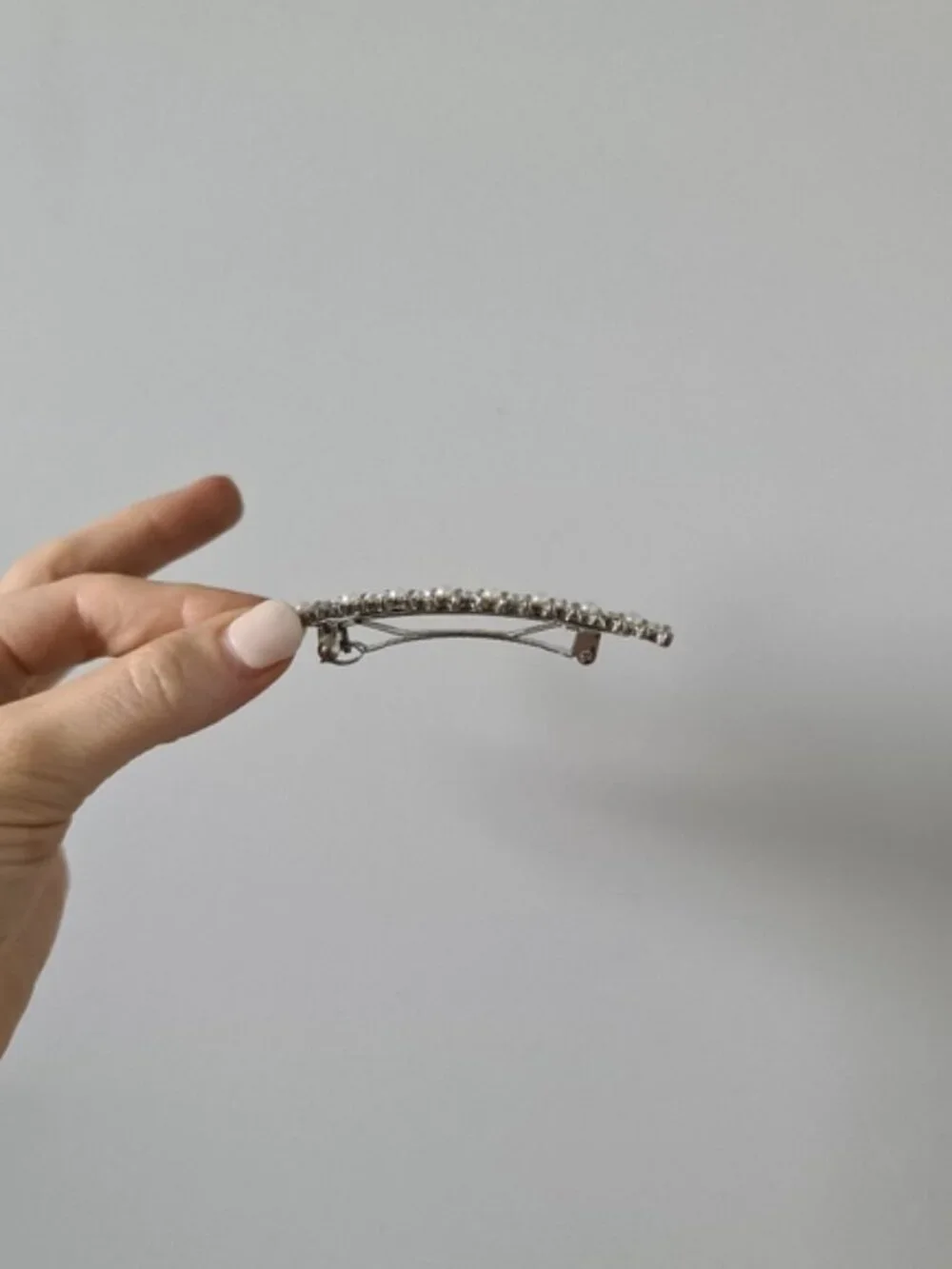 Silver Hair Clip Slide Diamond
